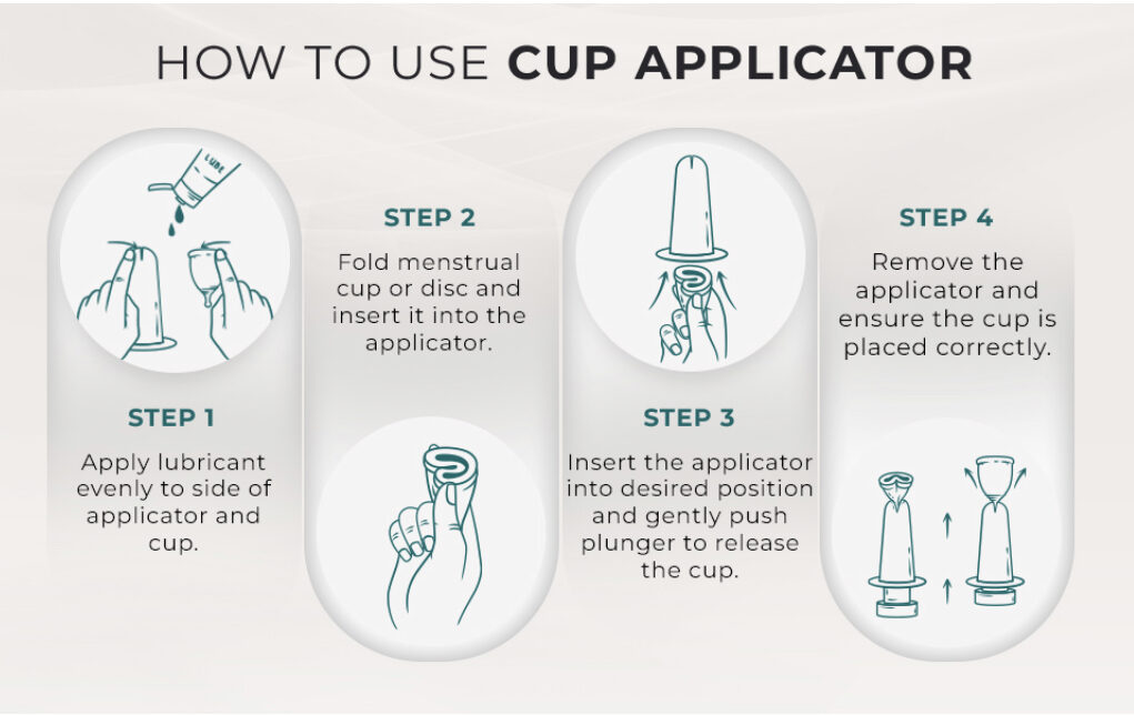 the V menstrual cup applicator