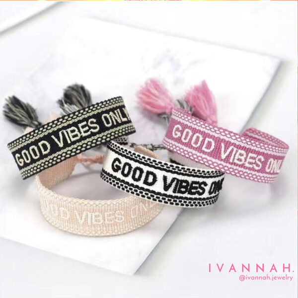 good vibes woven bracelet